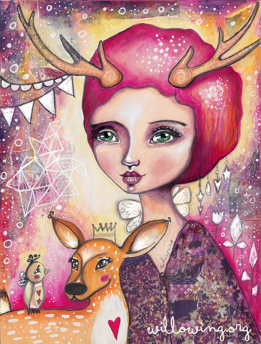 Fawn Girl - Original Painting - Willowing Arts