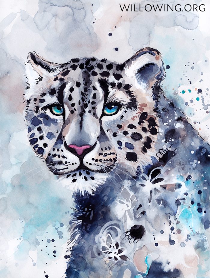 The Spirited Snow Leopard - Original Painting